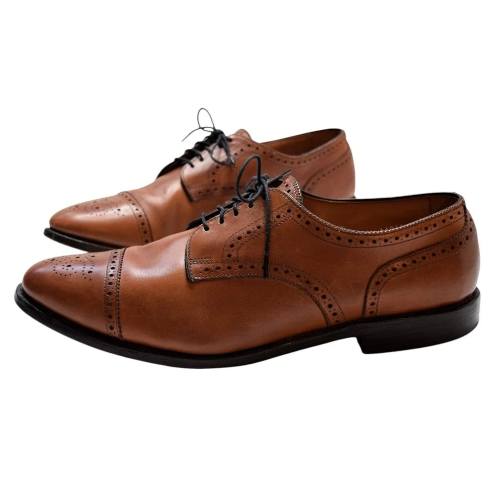 Allen Edmonds Men's Sanford Bourbon Cap Toe Derby Dress Shoes 12 C 5347 Brogue